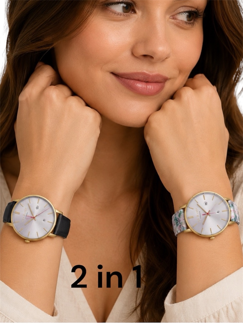 Ted Baker London Women's 2 in 1 Leather Strap Watch. - Picture 1 of 8